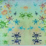 Lycra Fantasia Laminata Macchie Verdino