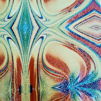 Lycra Fantasia Laminata Astra Giallo Rosso