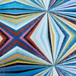 Lycra Fantasia Laminata Figure Geometriche Blu