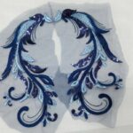 Macramè Drago con Pailettes Blu Argento